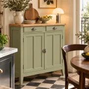 Renovated khaki Art Deco Parisian buffet in beech.