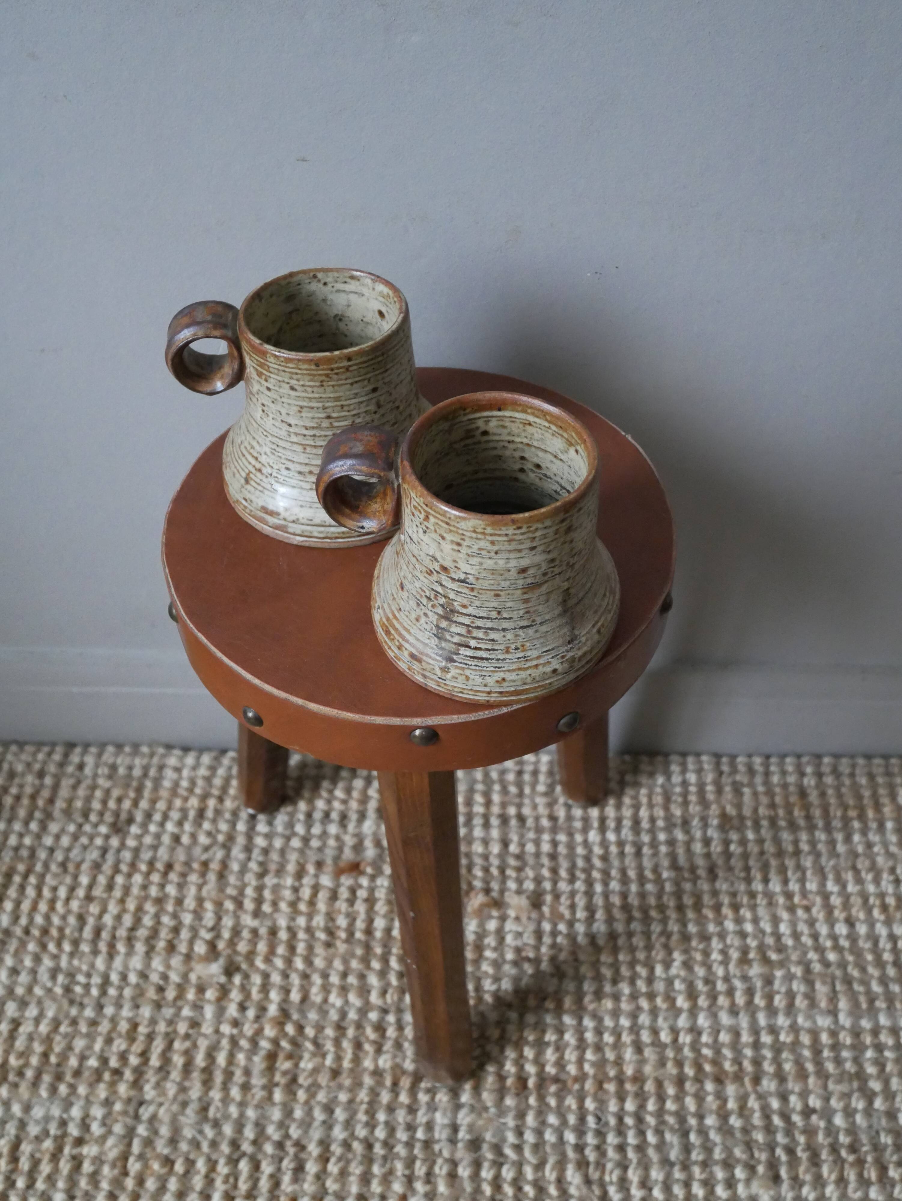 Pyrite stoneware mugs Jean-Pierre Prudhomme artisanal ceramics brutalist countryside decoration