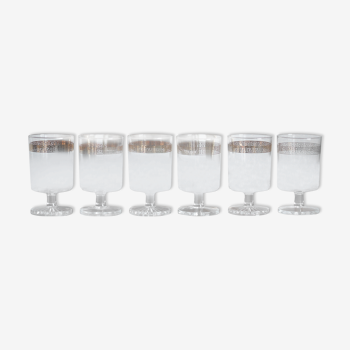 Set de 6 verres frise doré