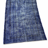 Distressed turkish rug 185x120 cm wool vintage rug, over-dyed red