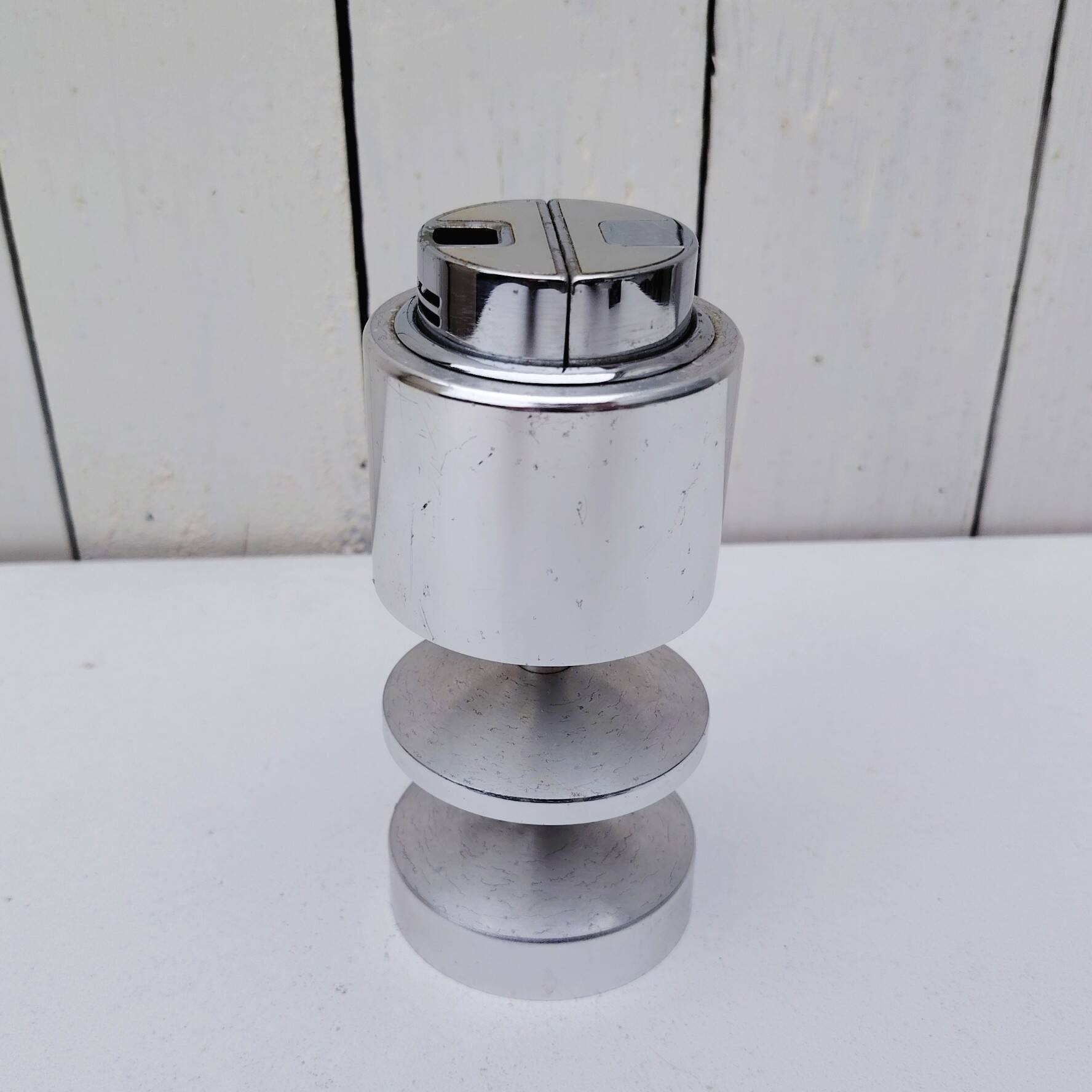 70s design brushed aluminum table lighter