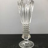 Vase sur pied verre moulé vintage