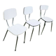 3 anciennes chaises en formica blanc