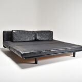 Convertible leather patchwork sofa