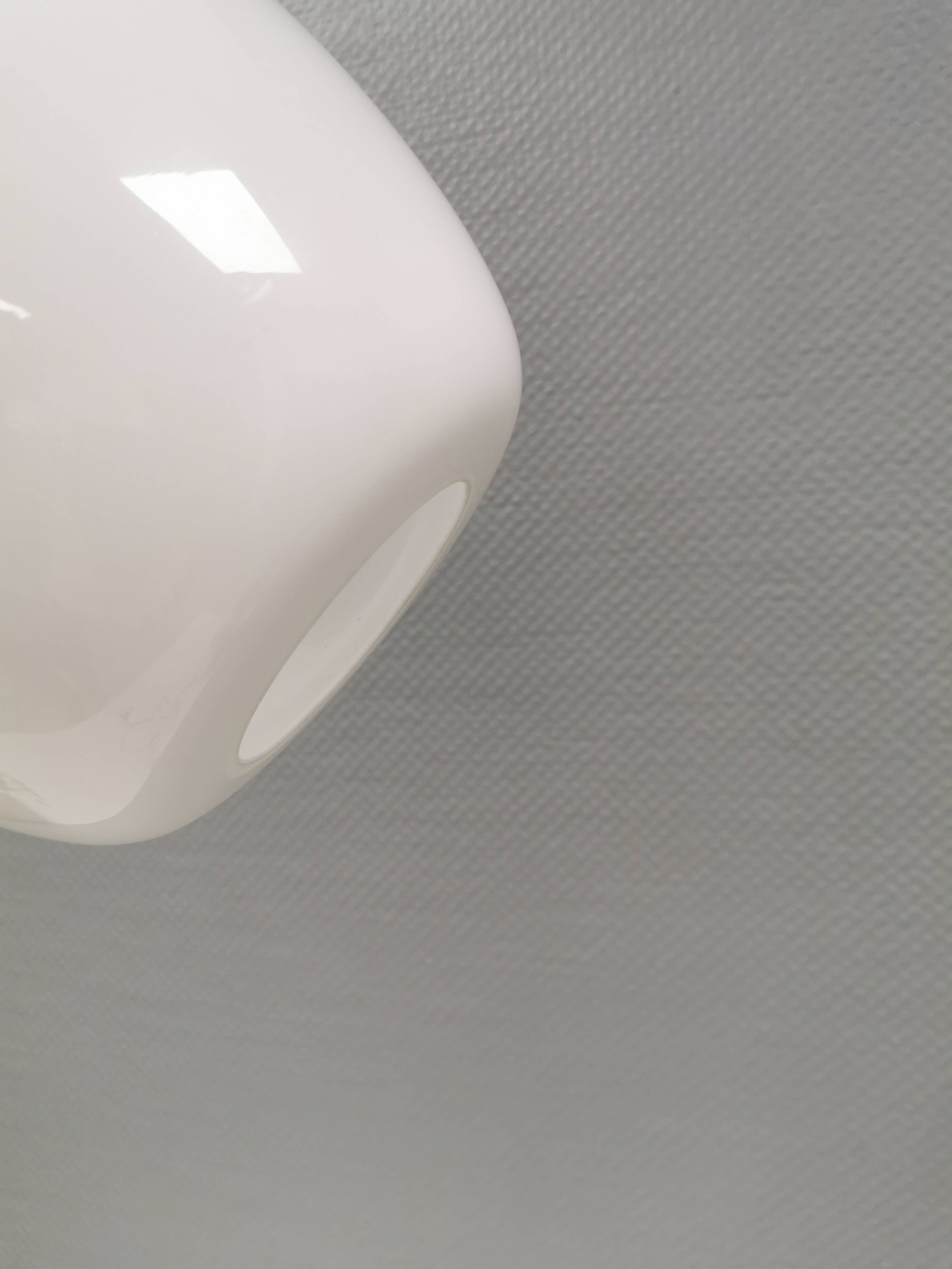 Hanging lamp in opal glass with brass top from Danish Fog&Mørup 1970s