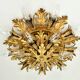 Plafonnier à deux niveaux en feuille d'or par Banci Firenze