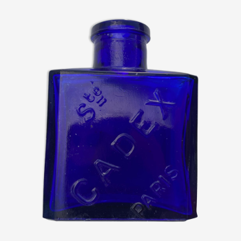 Flacon cadex en verre bleu cobalt