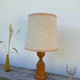 Old turned wooden lamp