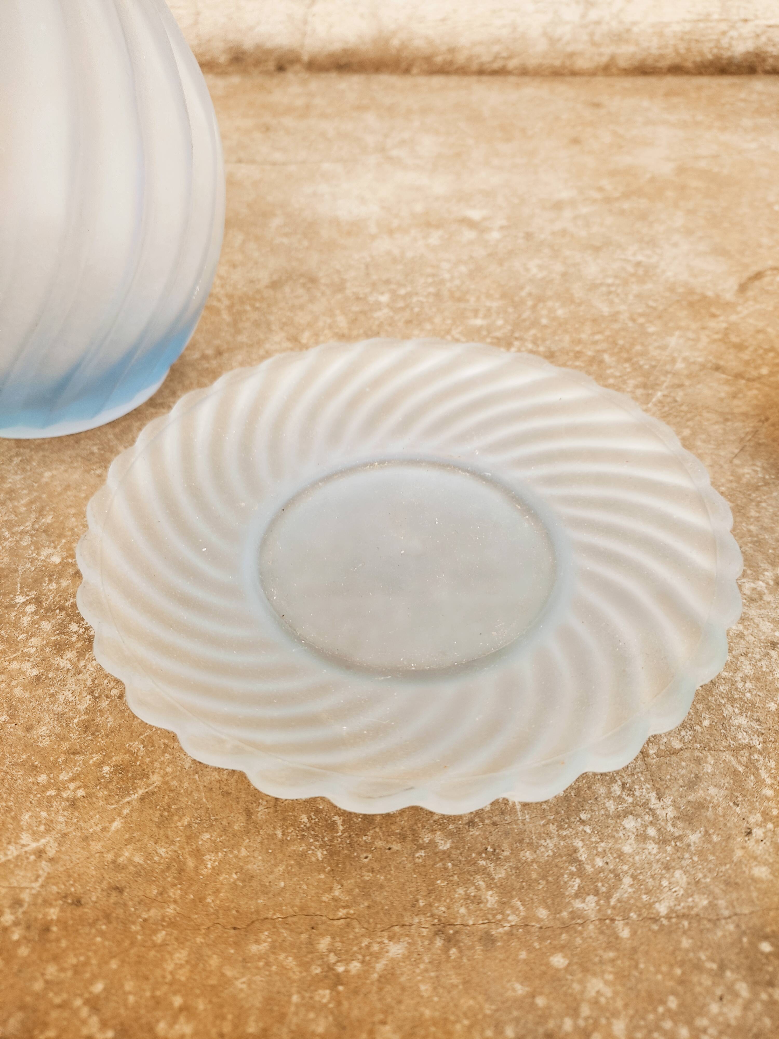 Frosted glass decanter and cup