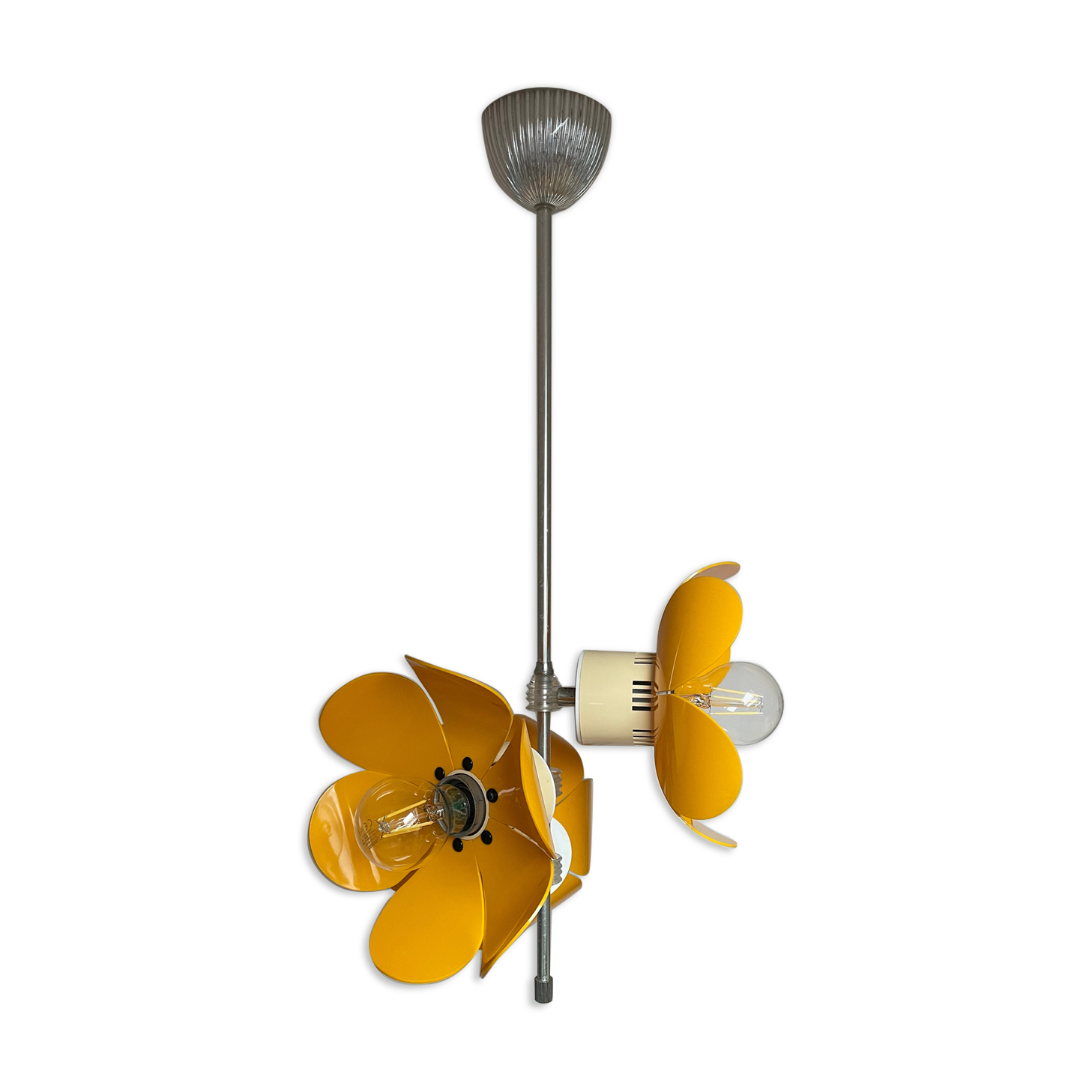 Pop chandelier with 3 lamps, Space Âge design 1970