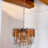 Zero Quattro chandelier brown cut glass Murano Italy 1970