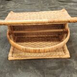 Vintage rattan magazine rack