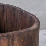Large French Natural Wooden Trunk Planter