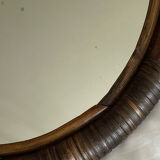 Old rattan "sun" mirror - vintage