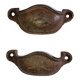 Pair of handles "Shell" in vintage cast iron
