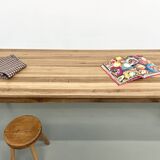Ash table with spindle legs, solid beech and ash