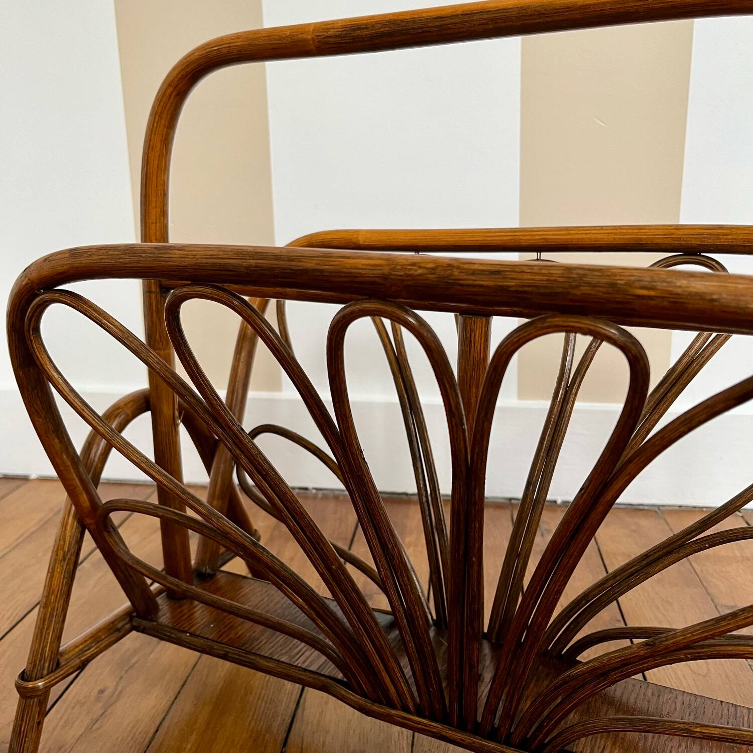 Vintage Rattan Magazine Rack