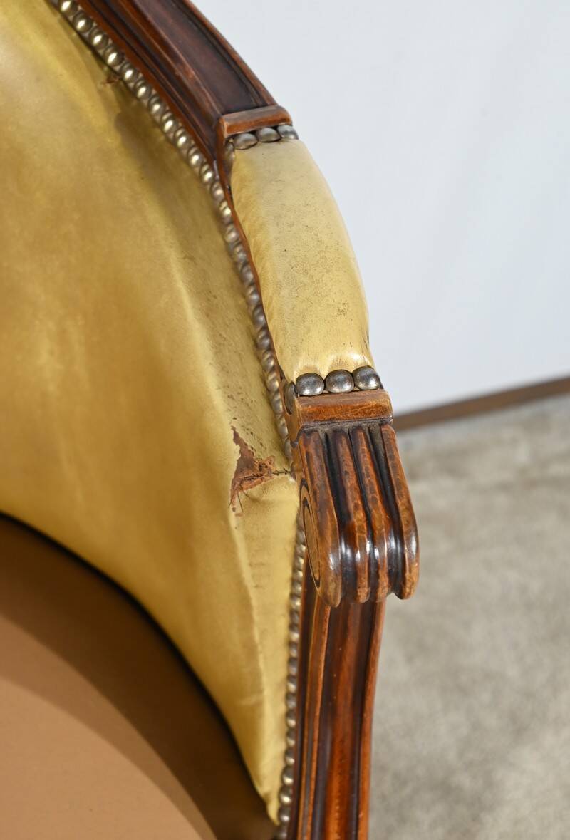 Beech Swivel Office Armchair, Louis XVI style – Late 19th century