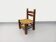 Vintage Charles Dudouyt Brutalist Low Chair in Wood and Straw