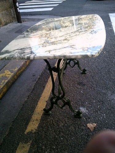 Marble and metal bistro table