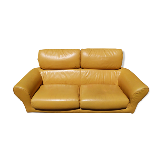 Roset Ligne sofa in real leather, yellow