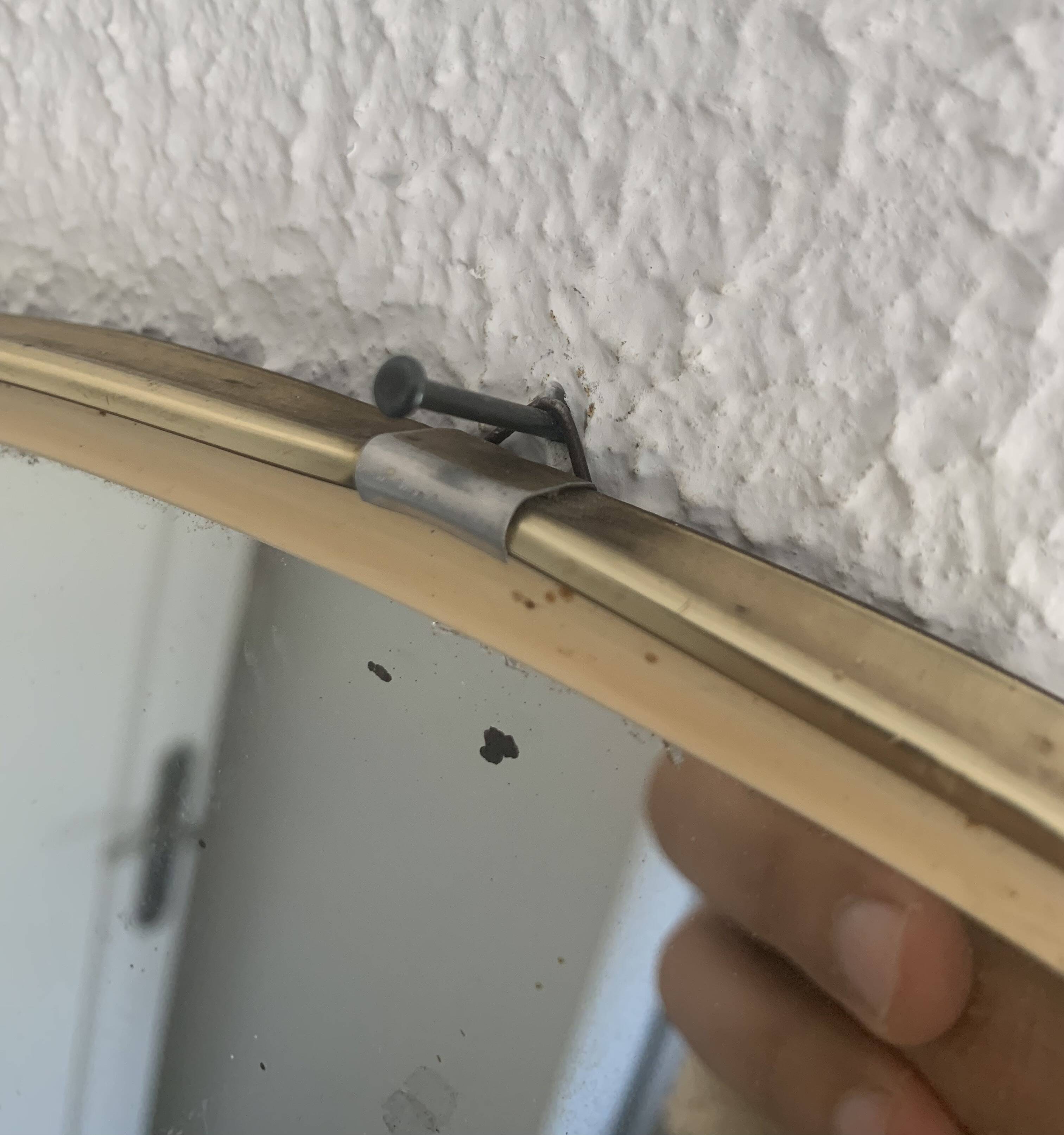 Vintage 1960s mirror, asymmetrical free-form rearview mirror - 40 x 26 cm