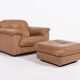 De Sede DS 101 brown leather lounge chairs, 1970's