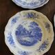 8 romantic blue Lunéville Sarreguemines dinner plates
