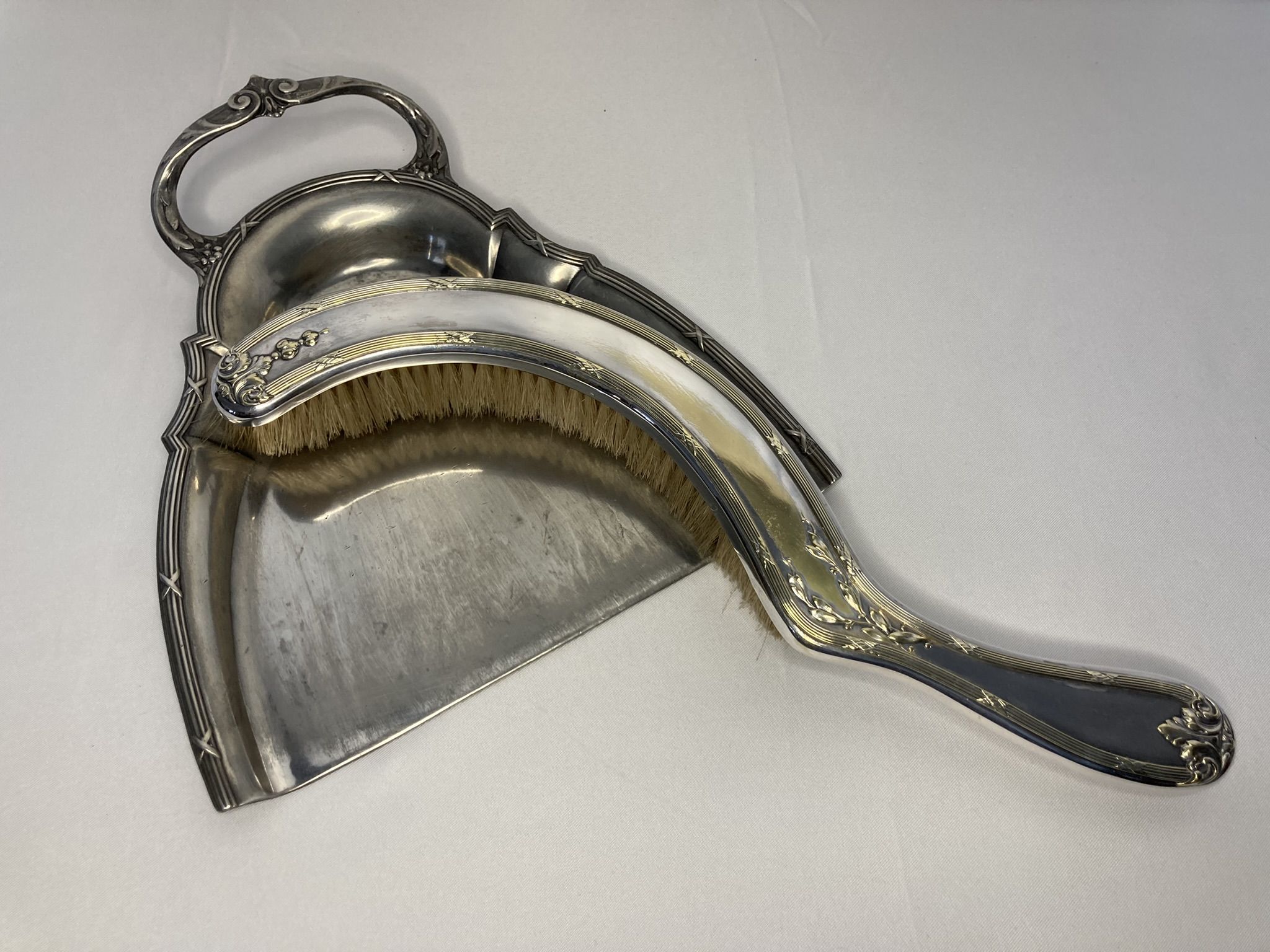 Old table shovel picks up crumbs silver metal early twentieth century