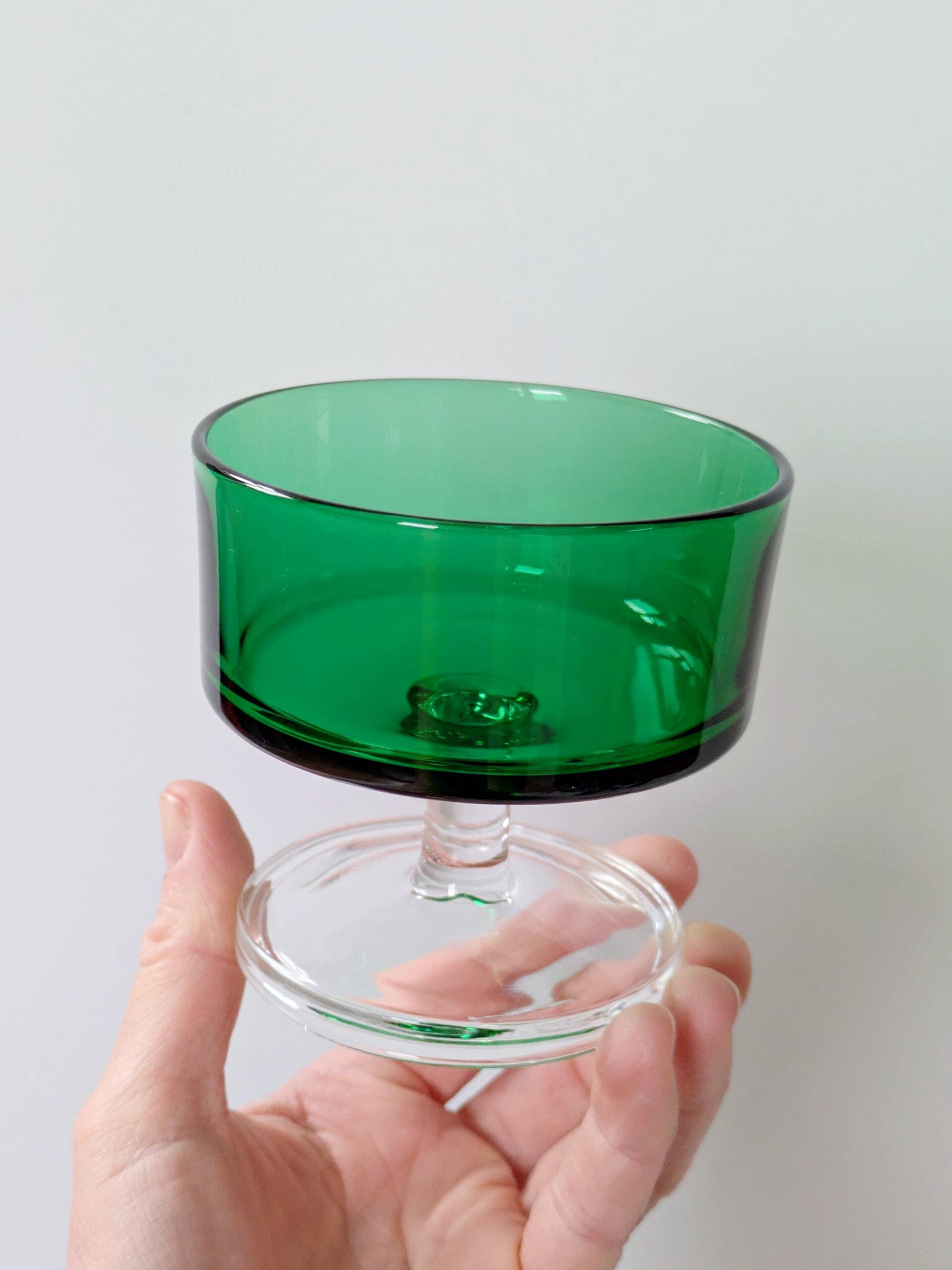Lot de 6 coupes Luminarc vintage de couleur verte