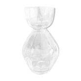 Crystal vase, tulip collar, faceted