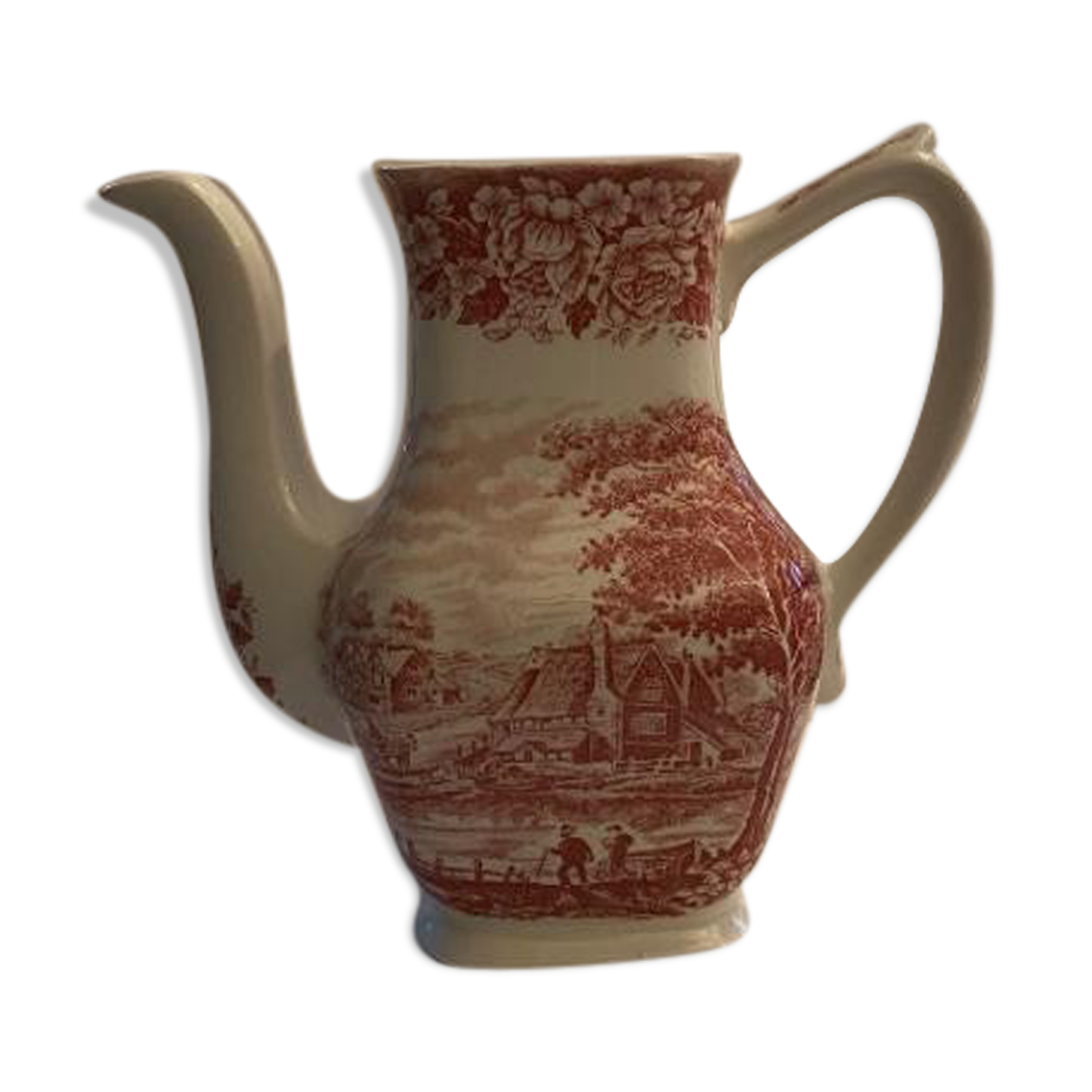 POT DECORATION WHITE AND PINK LANDSCAPE