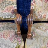 Pair of Louis XIII armchairs in walnut circa 1850
