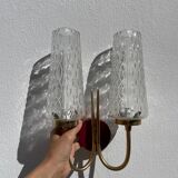 Brass and glass wall lamp 1950