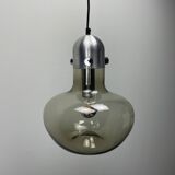 Smoked glass pendant lamp by Nettelhoff Leuchten 1970