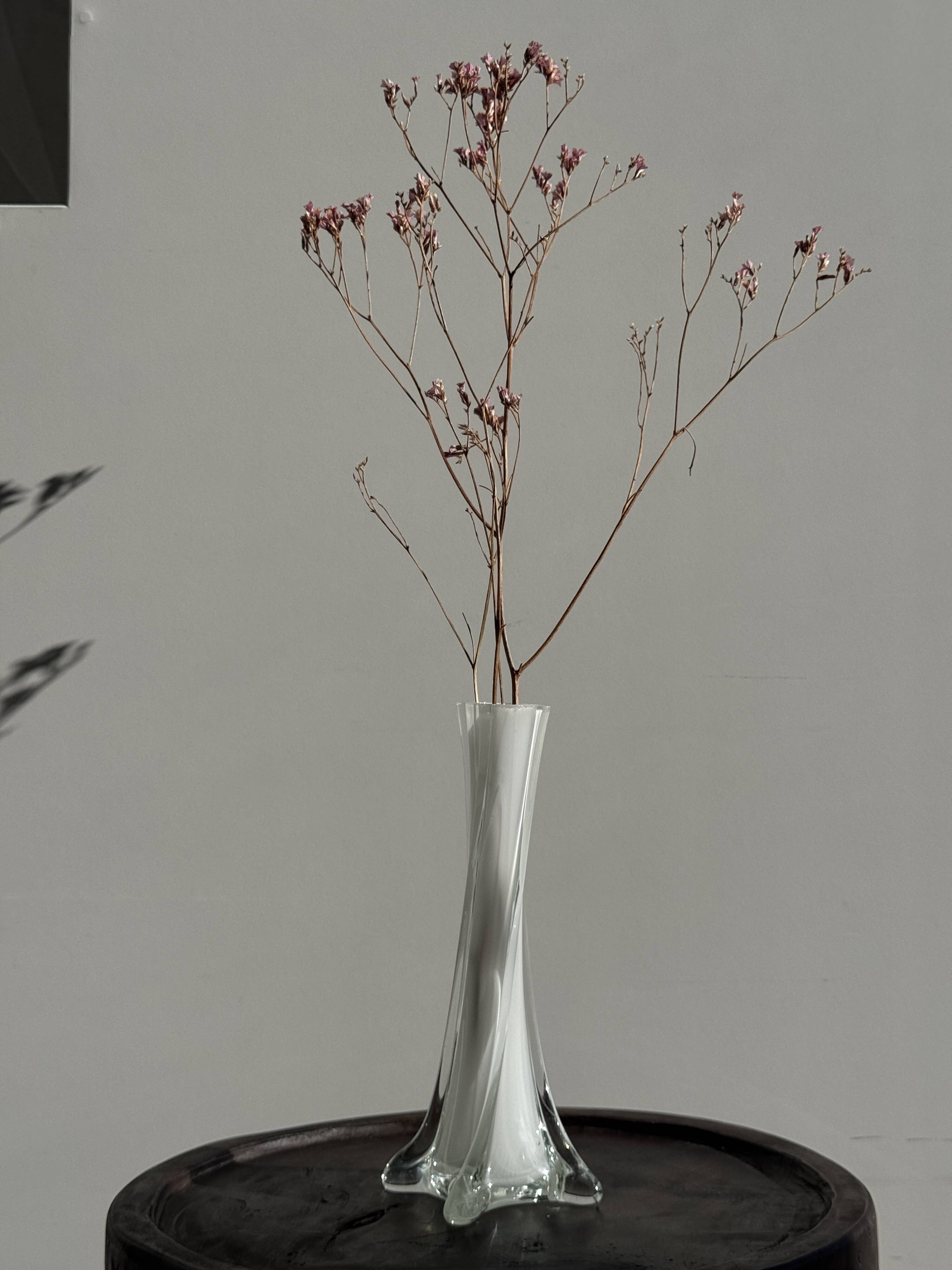White glass bud vase