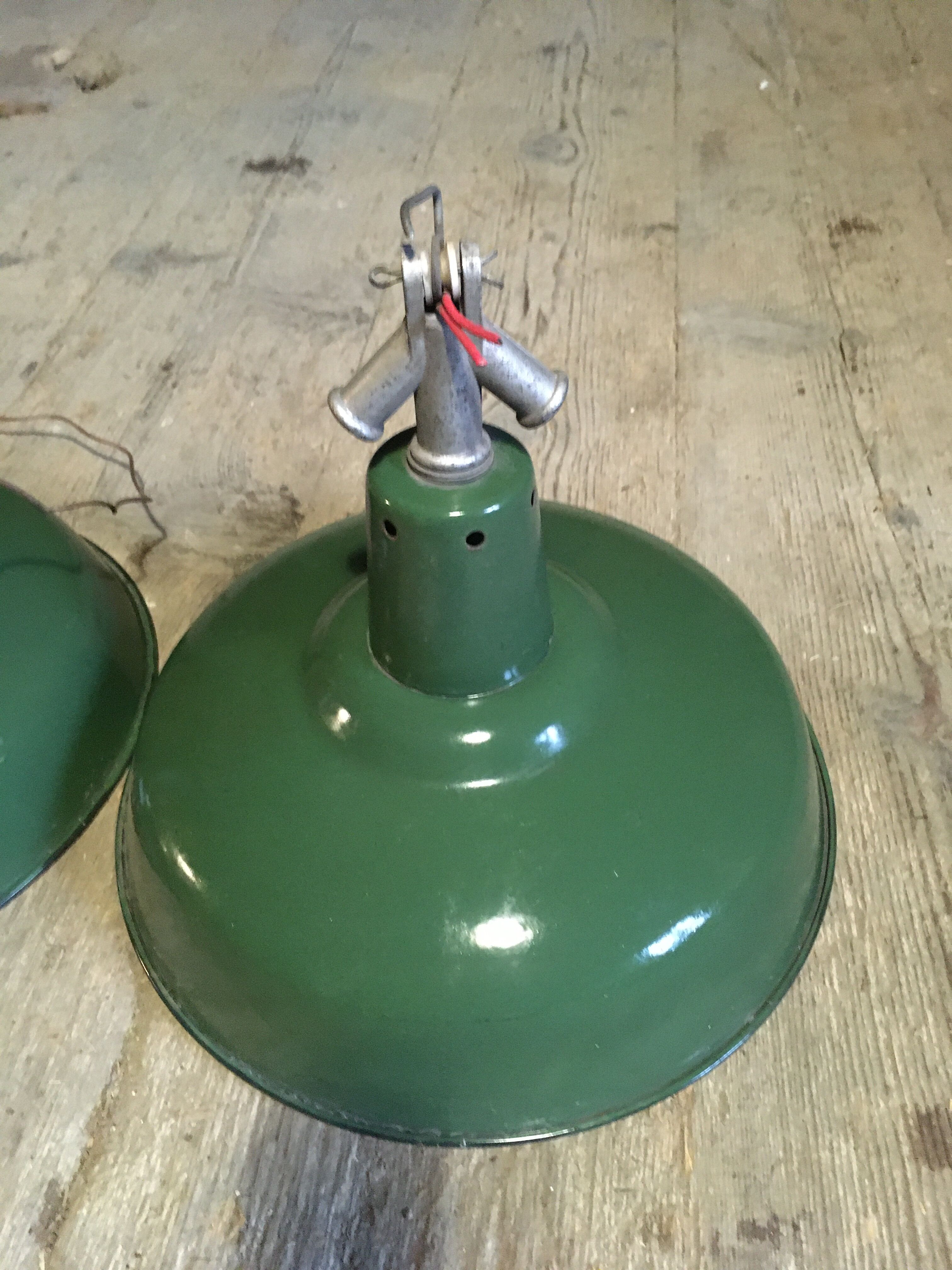 3 green industrial lampshade