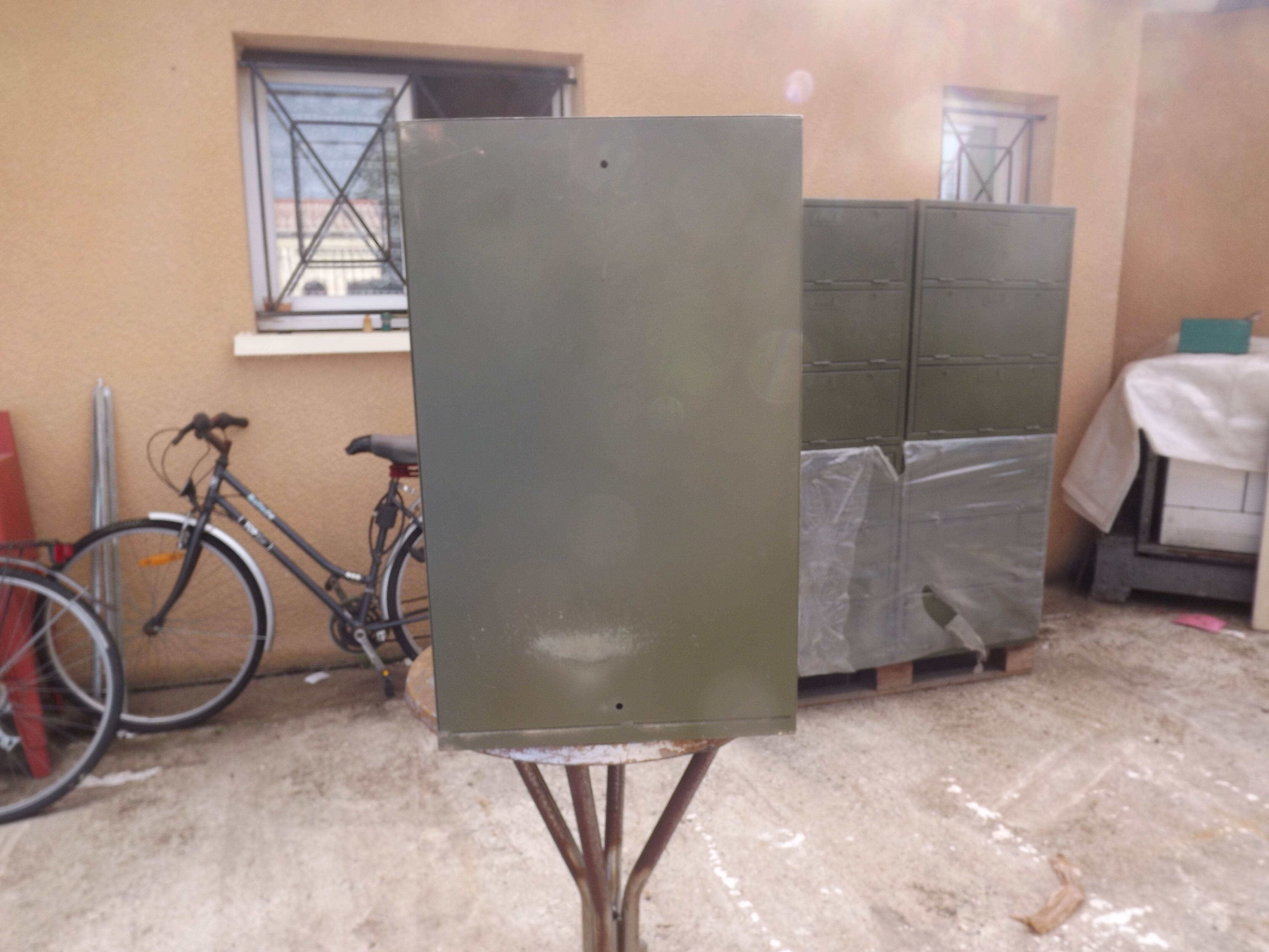 Furniture with an industrial iron locker army