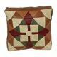 Vintage Patchwork Cushion Diamond Pattern Faux Leather 45cm