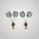 Pair of design wall lights 50s 60s lotus flower shape? Arlus? Lamp light.