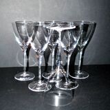 Lot de 6 verres à vin blanc BEAUBOURG en cristal de Sèvres signé 19cm