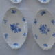 Set de 4 raviers coupelles porcelaine Limoges France fleurs bleues