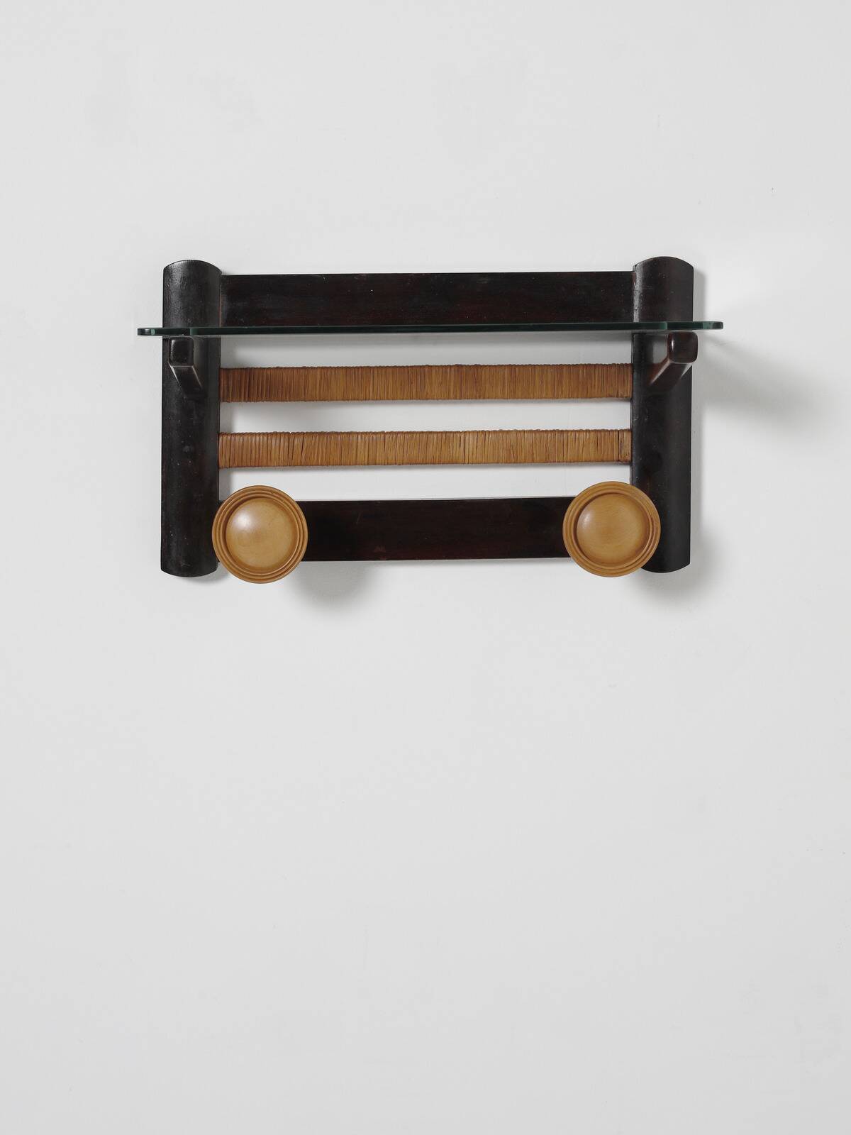 Art Deco wall wood coat hanger, Italy 1940s