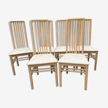 6 wooden design chairs