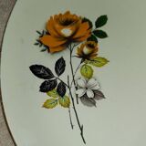 set of 2 Digoin and Sarreguemines serving dishes from the 1940s-60s with floral decoration and border