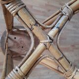Vintage rattan high bar stool