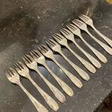 Set of 11 silver-plated cake/oyster forks Guildart 1960 vintage