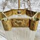 Hanging lamp Art Deco copper with glass beads