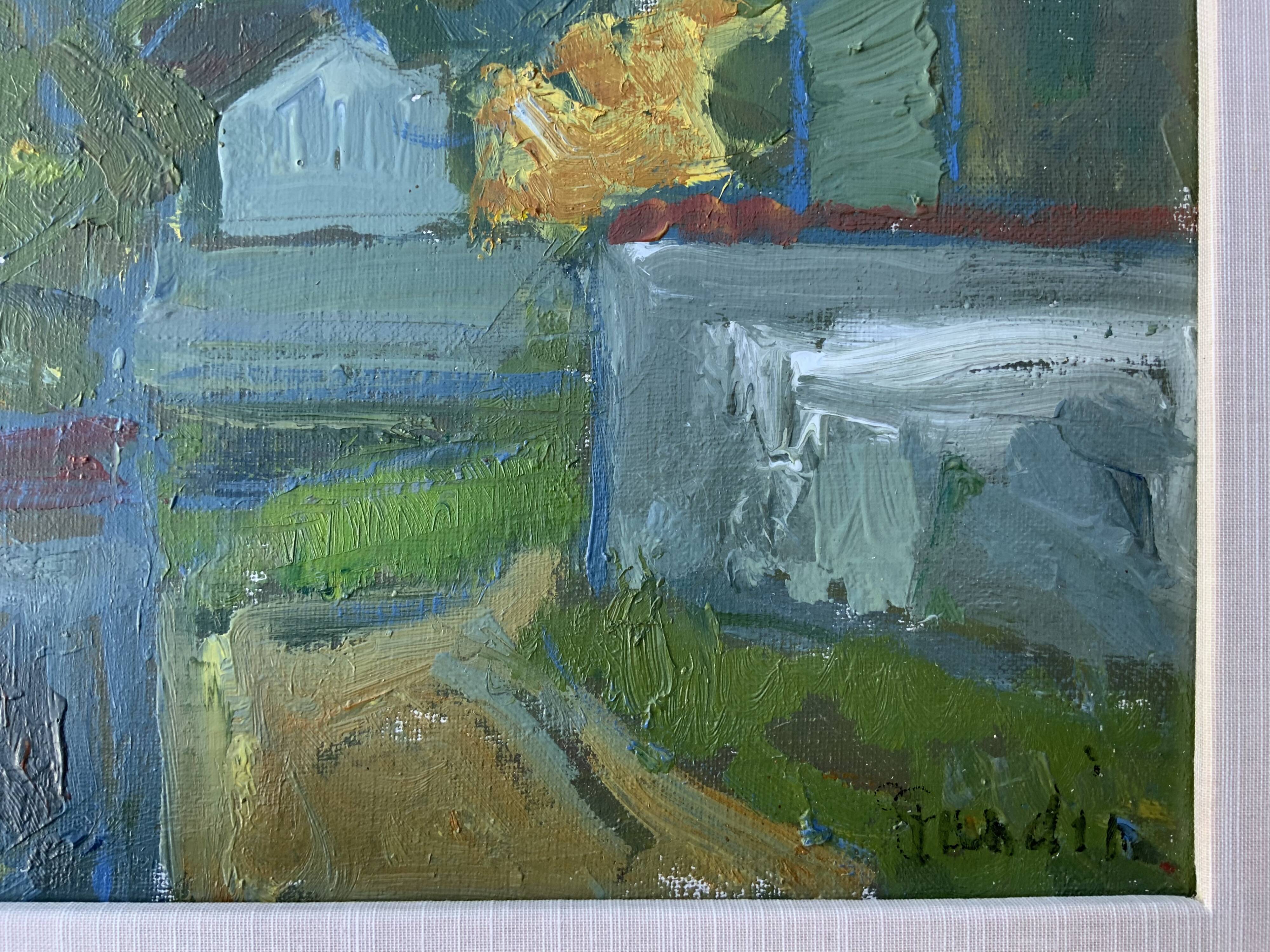 Vintage Landscape Painting“Paysage aux Robinson” By Svan Grandin 1906-1982