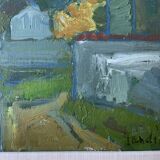 Vintage Landscape Painting“Paysage aux Robinson” By Svan Grandin 1906-1982